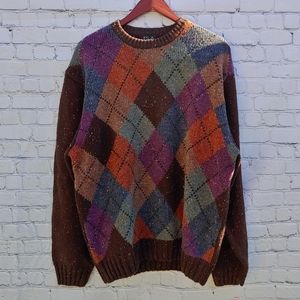 New Jos A. Banks XL wool sweater argyle